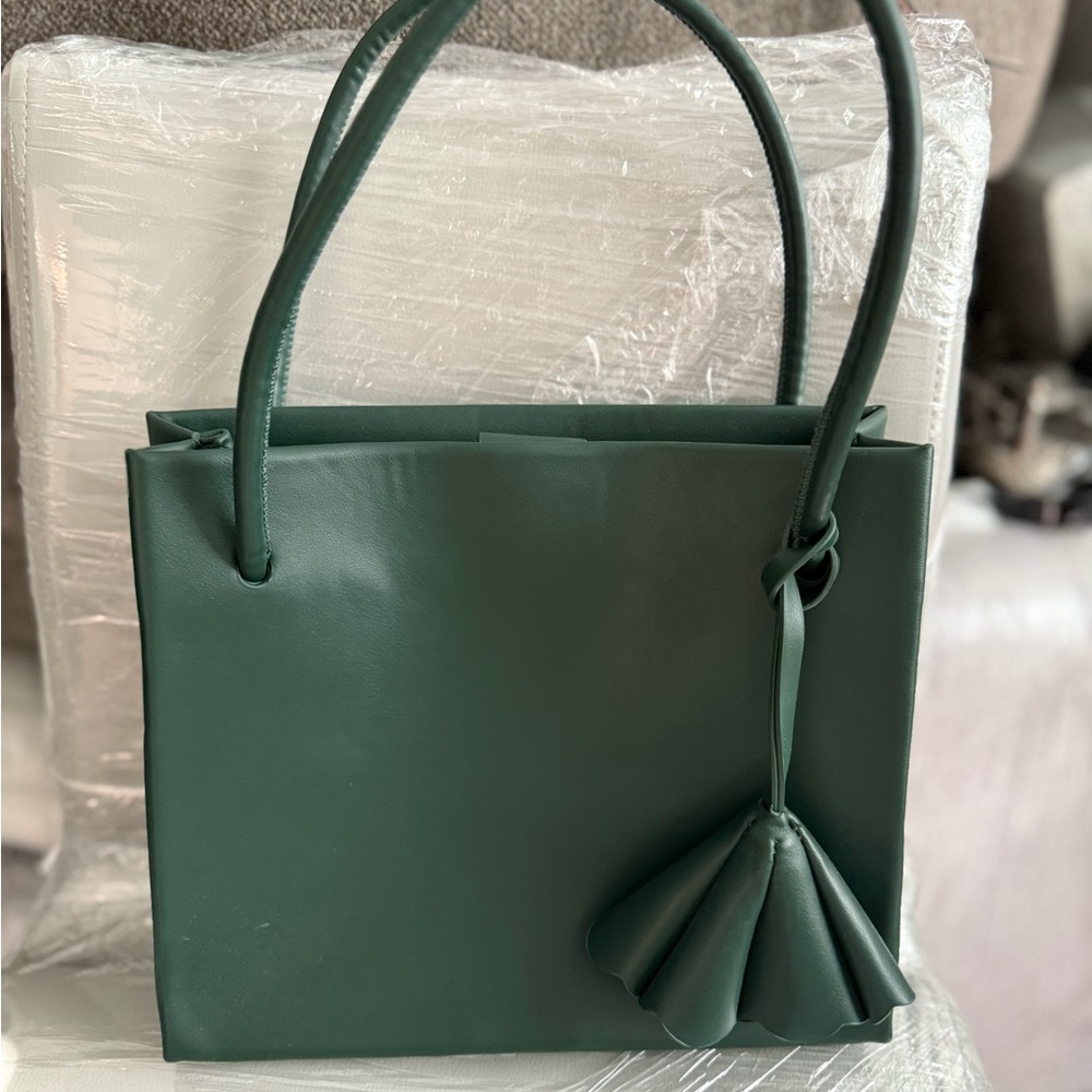 Zara Elegant Green Tote Bag